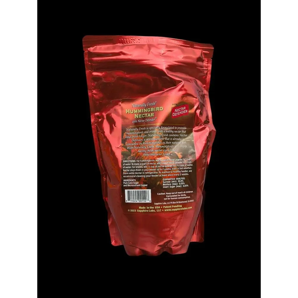 Naturally Fresh Hummingbird Powder Nectar with Nectar Defender.